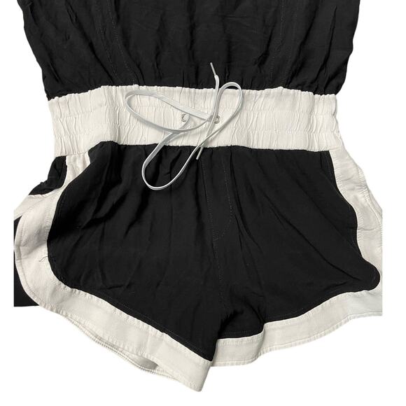 Helmut‎ Lang Axio Crepe Playsuit Romper Shortall Black & White Size Small Petite - Picture 7 of 16